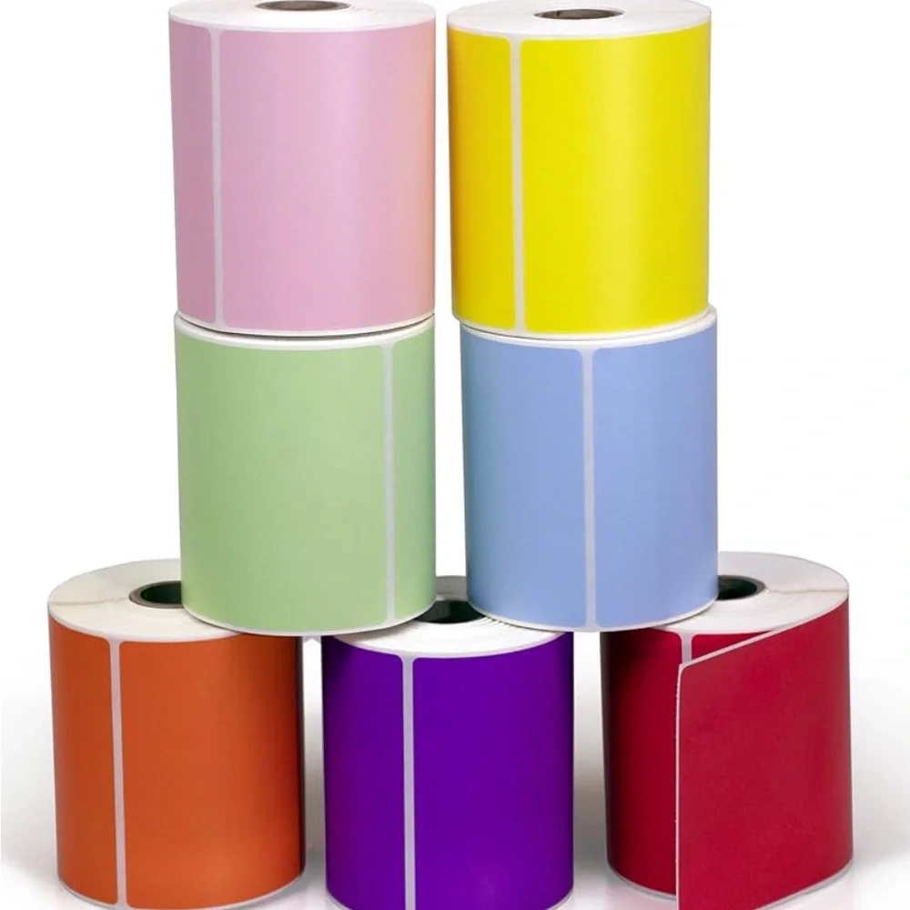 100 Custom 4”x6” Thank You & QR Code Stickers, Pick Your Color